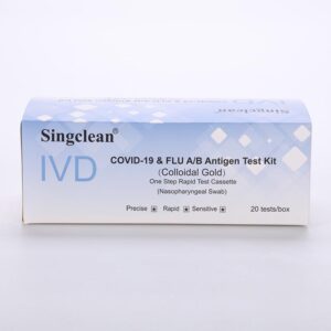 Singclean Combo Test 3-in-1 (COVID-19, Flu A & B) – 20 Tests/Box - Image 1