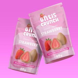 Untis Crunch – Freeze-Dried Strawberry in Milk Chocolate Glaze (80 g) - Image 1